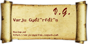 Varju Gyárfás névjegykártya