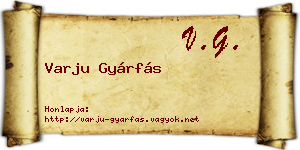 Varju Gyárfás névjegykártya